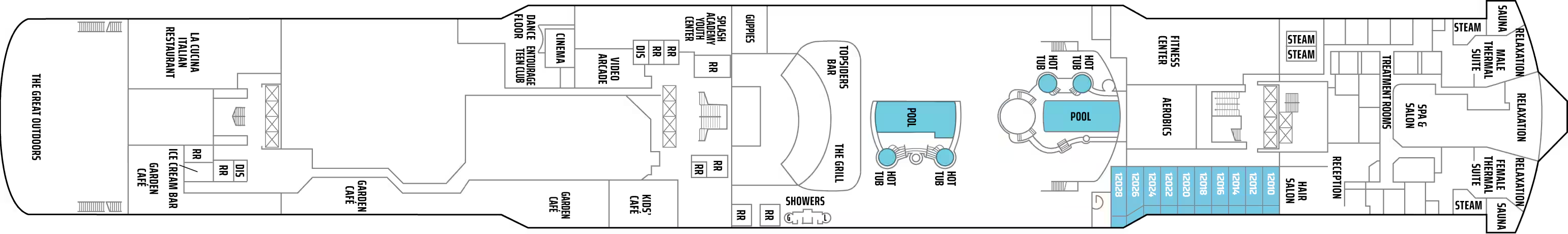 Deck 12 plan on Norwegian Gem