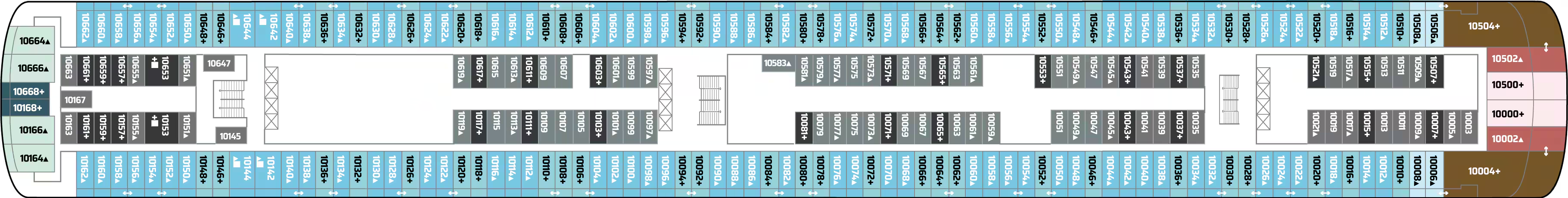Deck 10 plan on Norwegian Gem