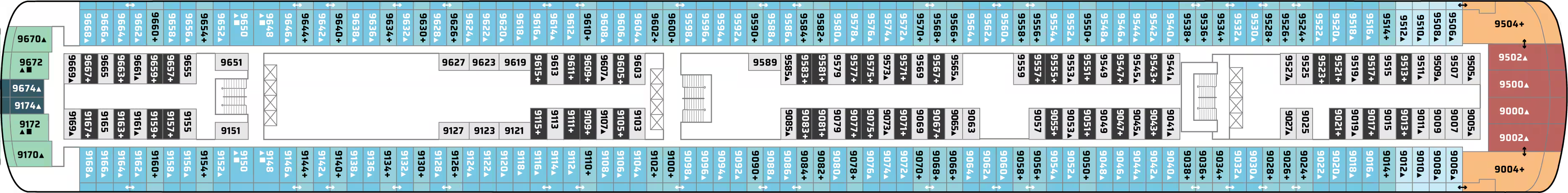 Deck 9 plan on Norwegian Gem