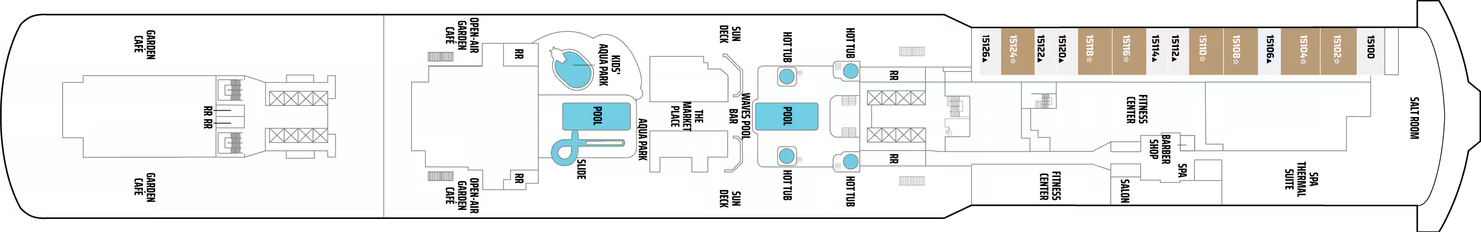 Deck 15 plan on Norwegian Getaway