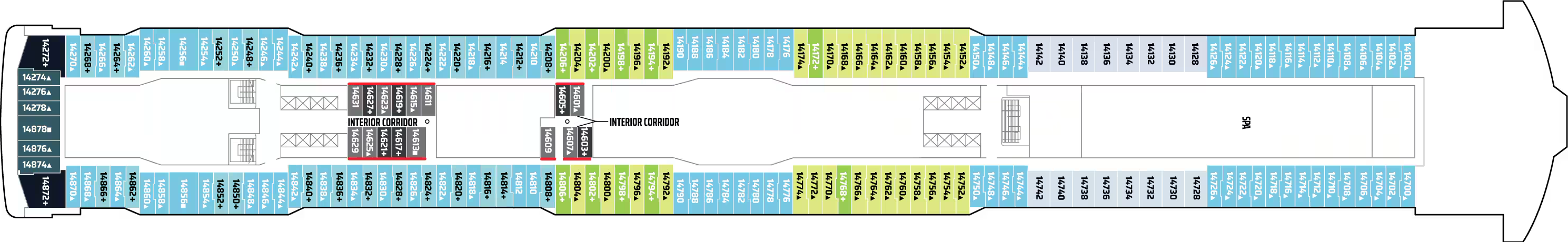 Deck 14 plan on Norwegian Getaway