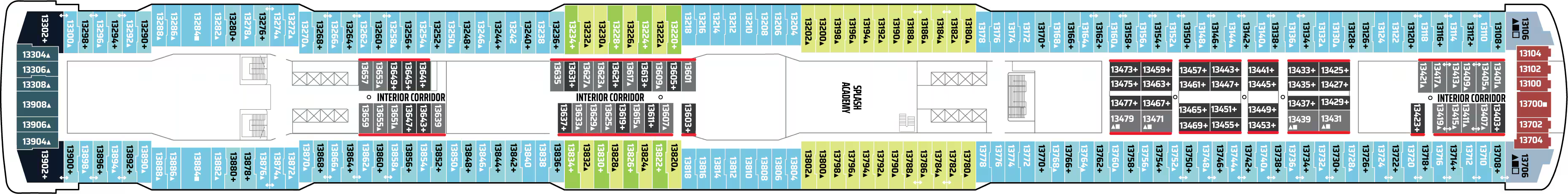 Deck 13 plan on Norwegian Getaway