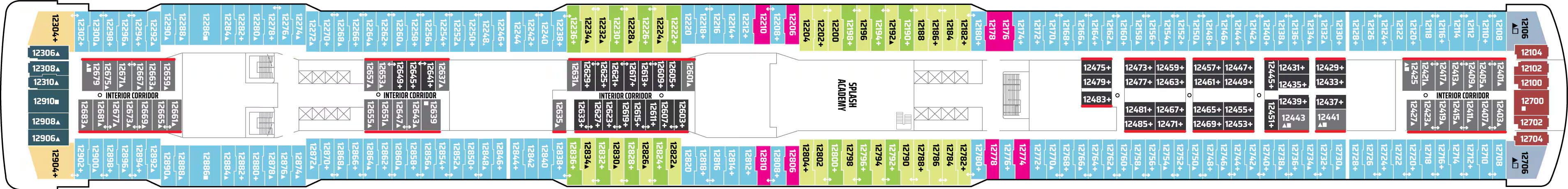 Deck 12 plan on Norwegian Getaway