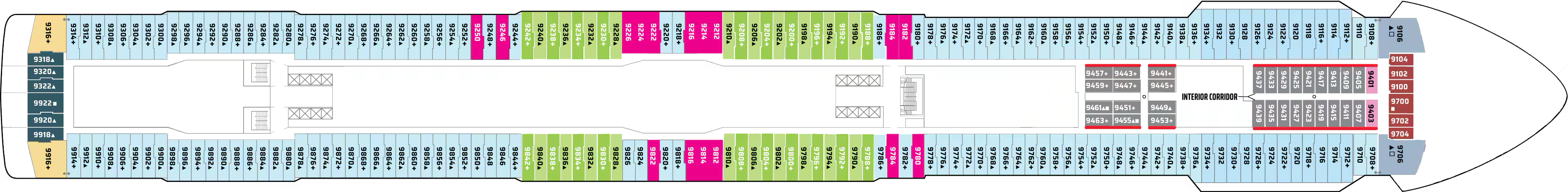 Deck 9 plan on Norwegian Getaway