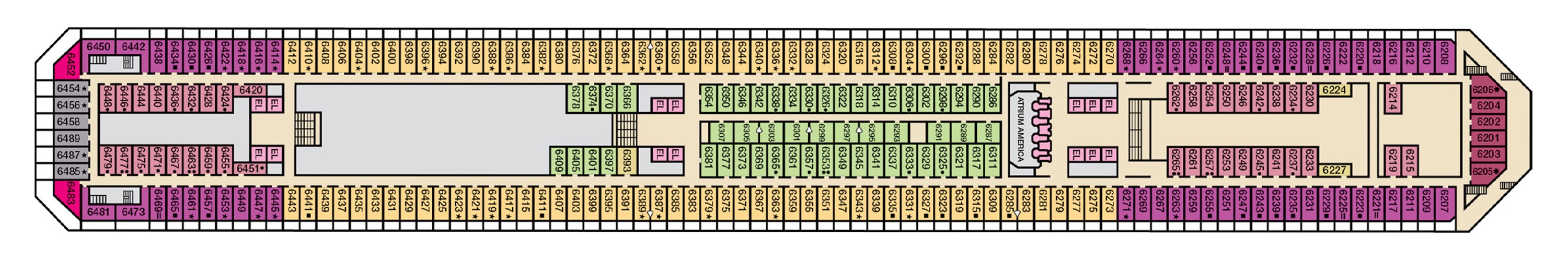 Deck 6 plan on Carnival Valor