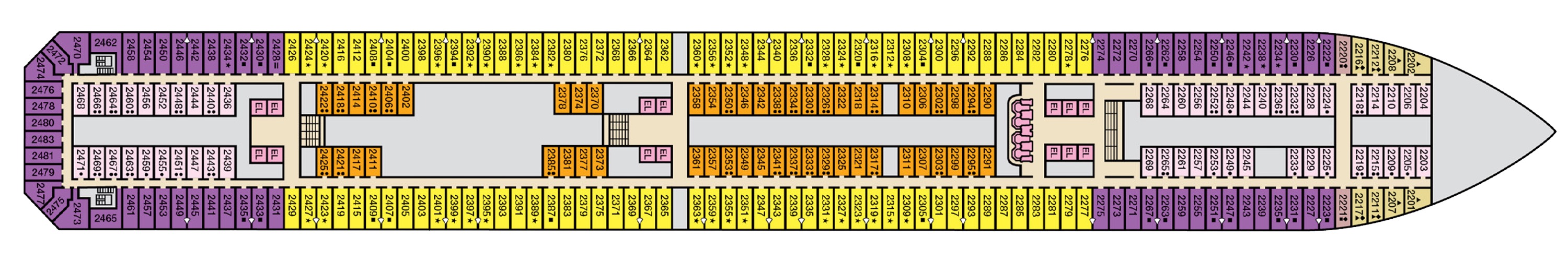 Deck 2 plan on Carnival Valor