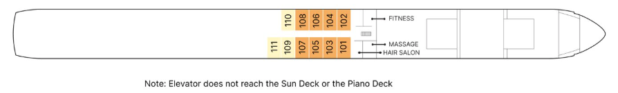 Piano Deck plan on AmaViola