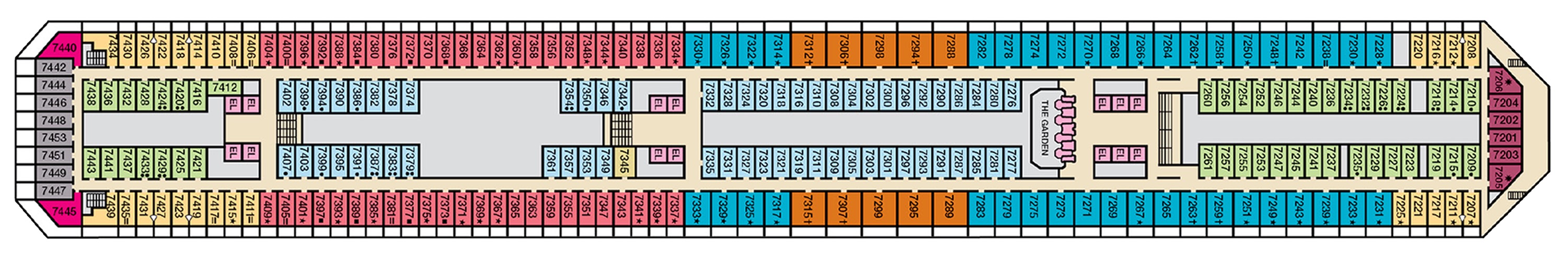 Deck 7 plan on Carnival Liberty