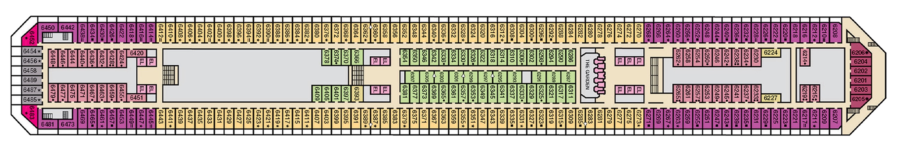 Deck 6 plan on Carnival Liberty