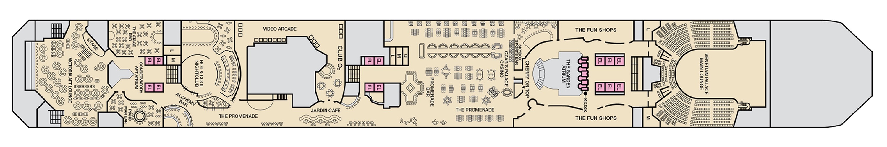 Deck 5 plan on Carnival Liberty