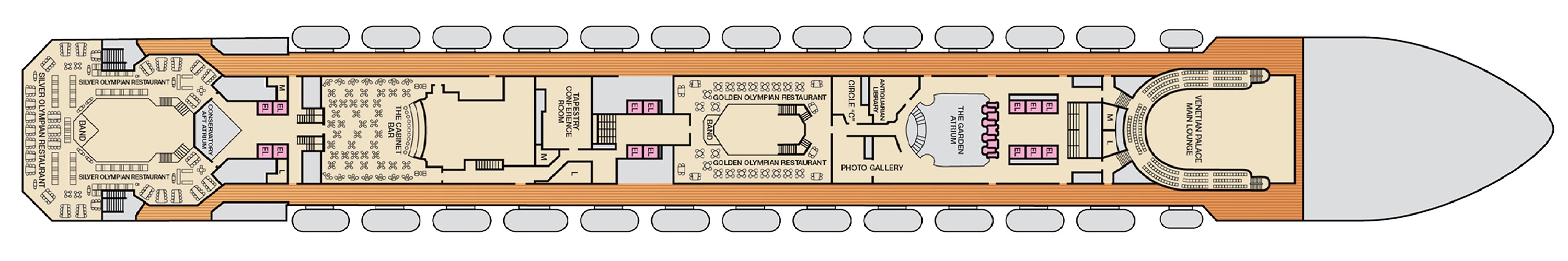 Deck 4 plan on Carnival Liberty