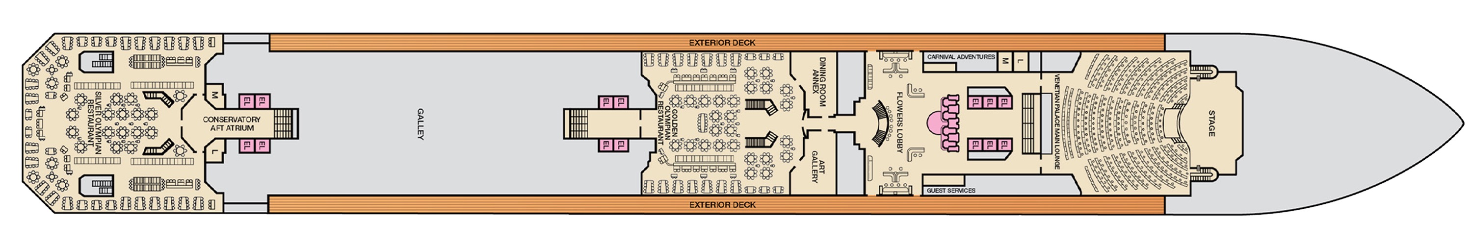 Deck 3 plan on Carnival Liberty