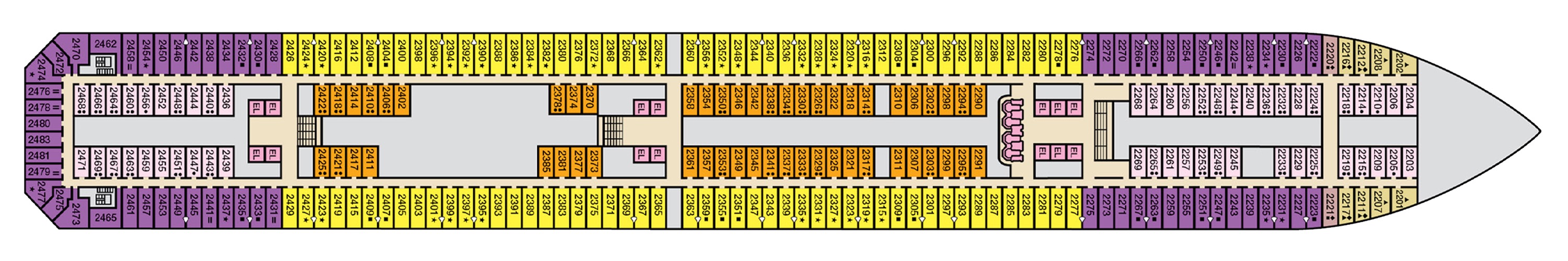 Deck 2 plan on Carnival Liberty