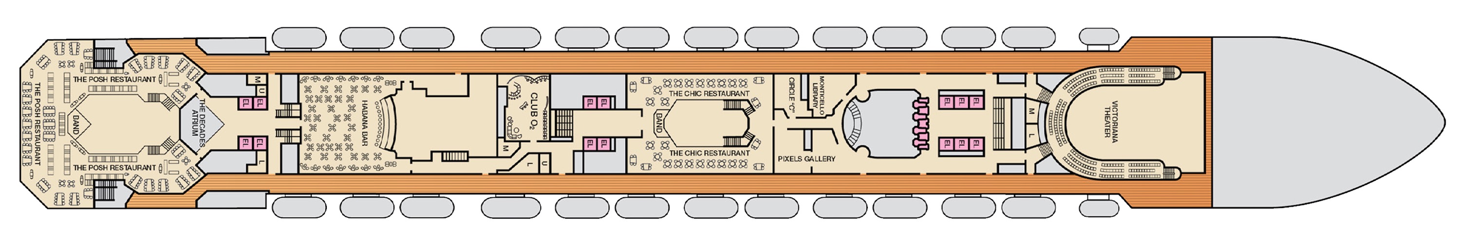 Deck 4 plan on Carnival Freedom
