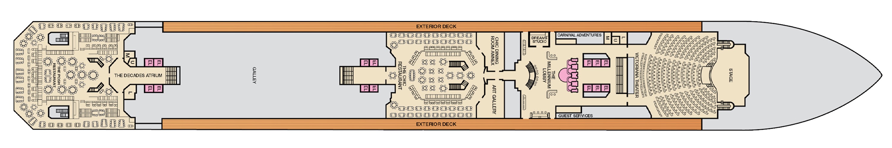 Deck 3 plan on Carnival Freedom