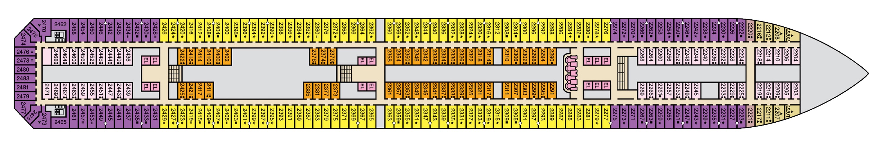 Deck 2 plan on Carnival Freedom