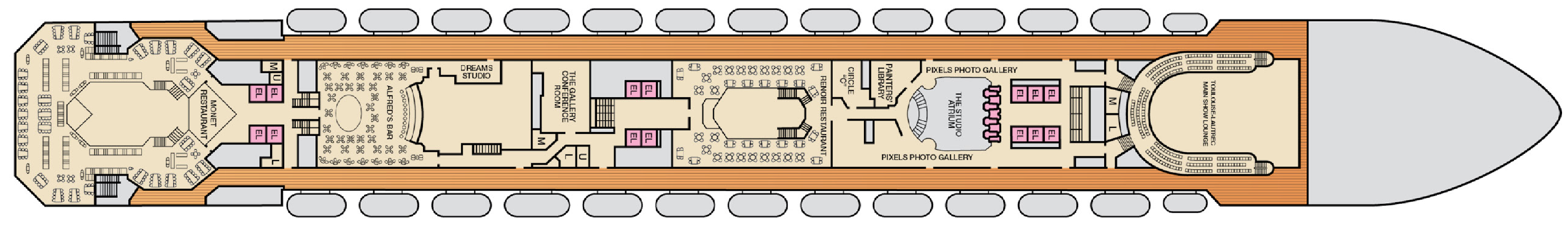 Deck 4 plan on Carnival Conquest