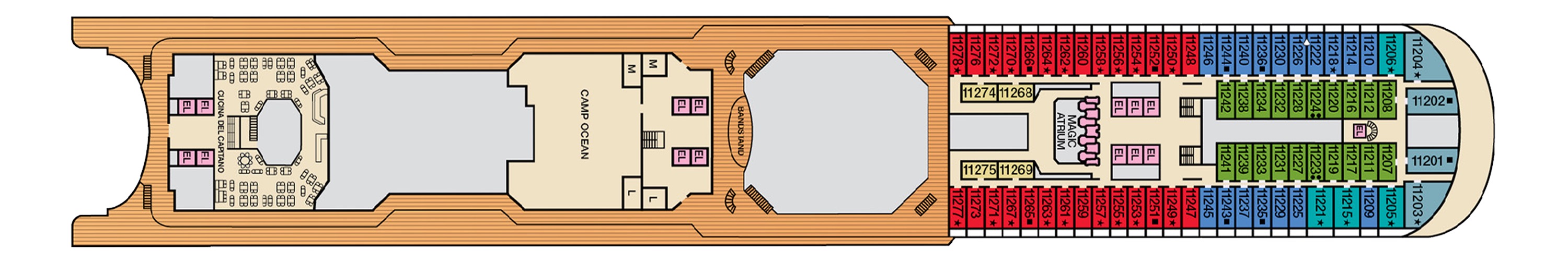 Deck 11 plan on Carnival Magic