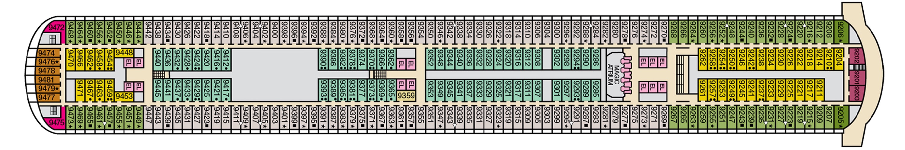 Deck 9 plan on Carnival Magic