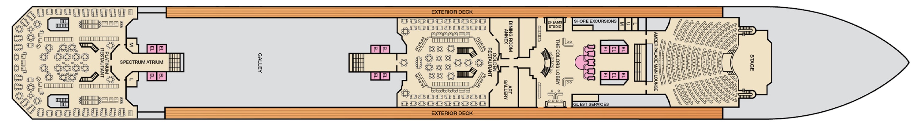 Deck 3 plan on Carnival Glory