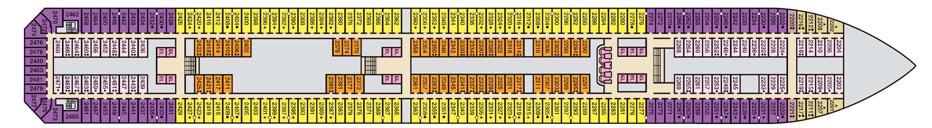 Deck 2 plan on Carnival Glory