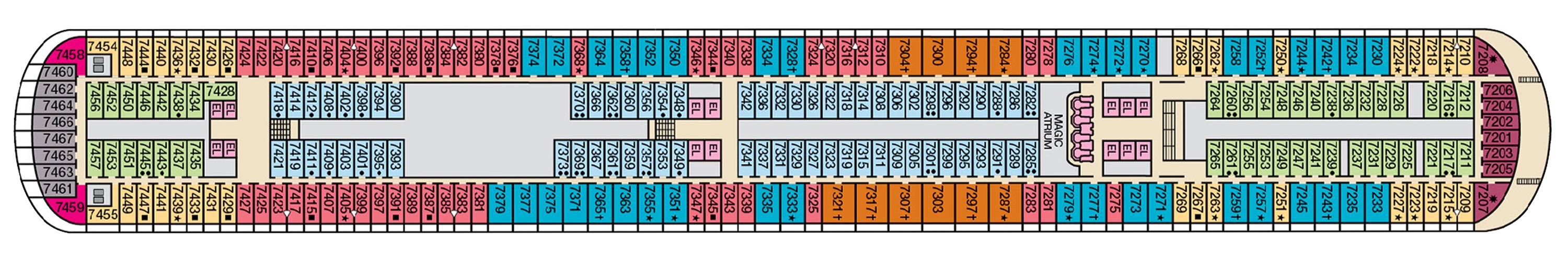 Deck 7 plan on Carnival Magic