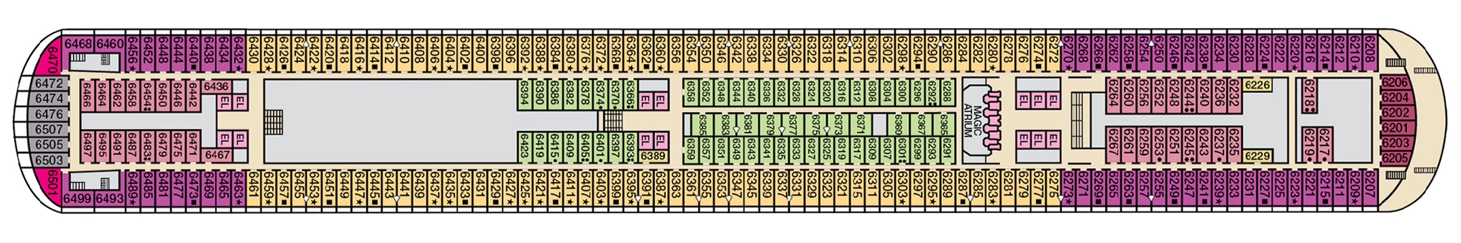 Deck 6 plan on Carnival Magic