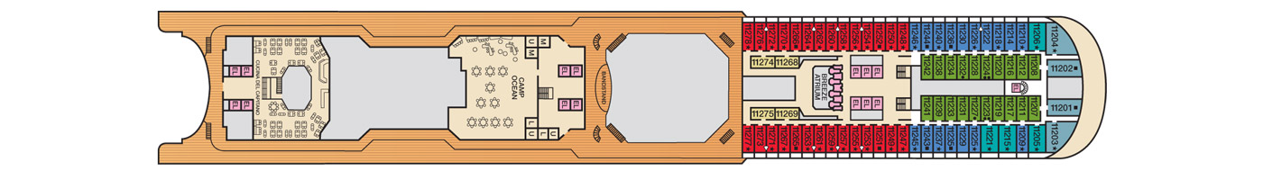 Deck 11 plan on Carnival Breeze