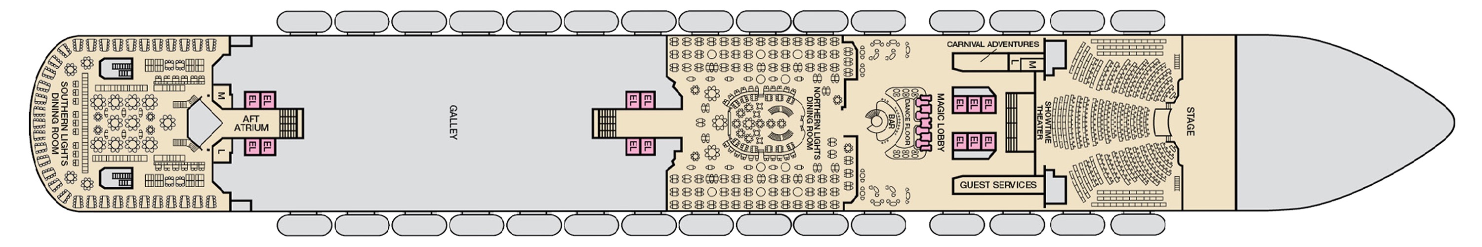 Deck 3 plan on Carnival Magic