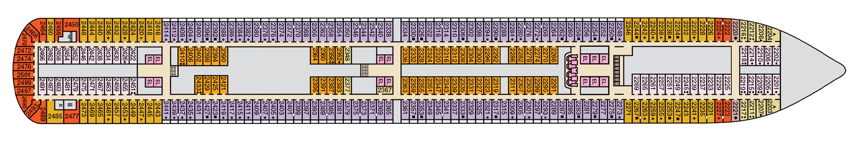 Deck 2 plan on Carnival Magic