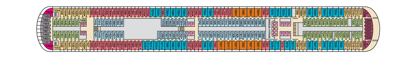 Deck 7 plan on Carnival Breeze