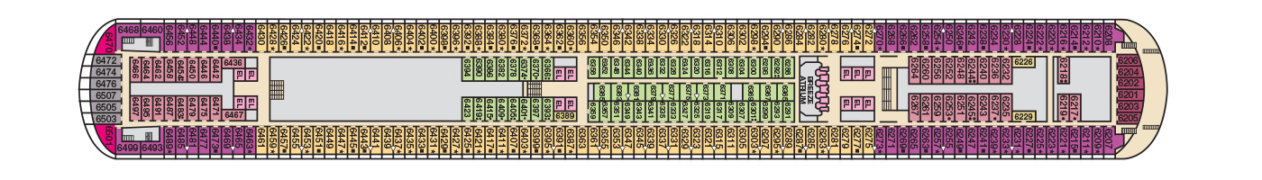 Deck 6 plan on Carnival Breeze