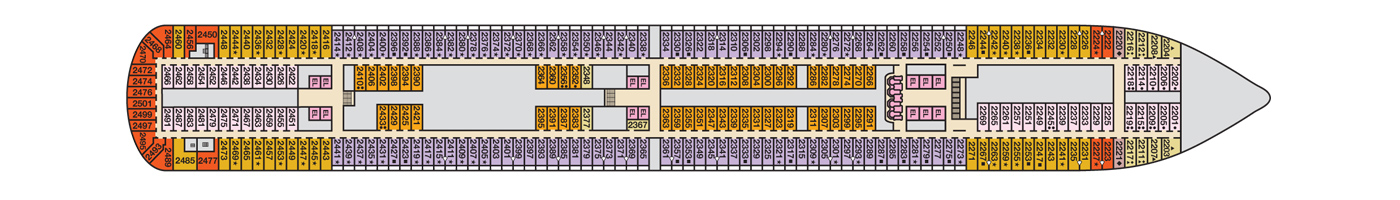 Deck 2 plan on Carnival Breeze