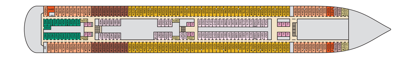 Deck 1 plan on Carnival Breeze