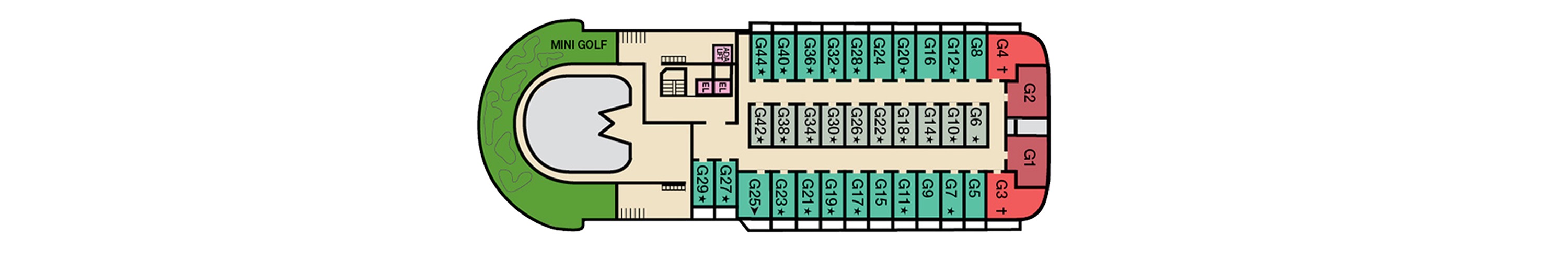 Deck 14 plan on Carnival Paradise