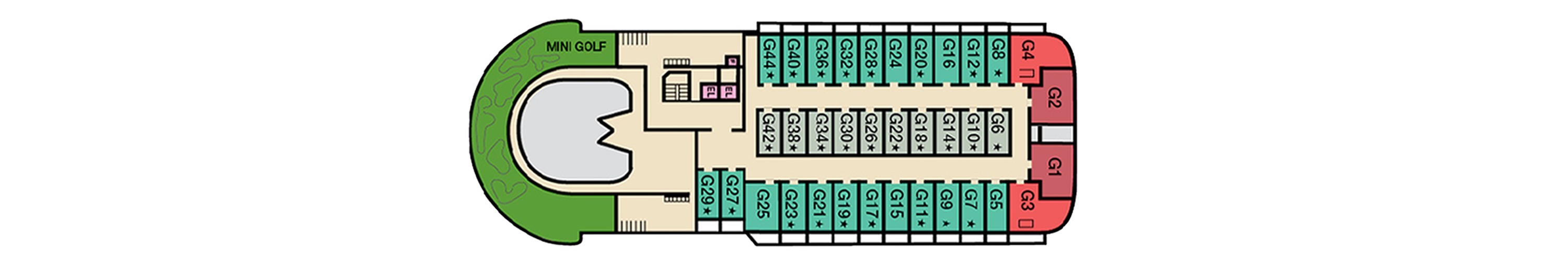 Deck 14 plan on Carnival Elation