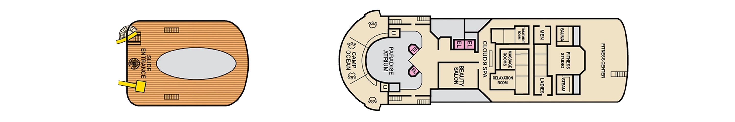 Deck 12 plan on Carnival Paradise