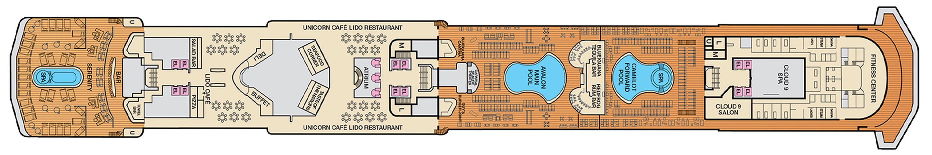 Deck 9 plan on Carnival Legend
