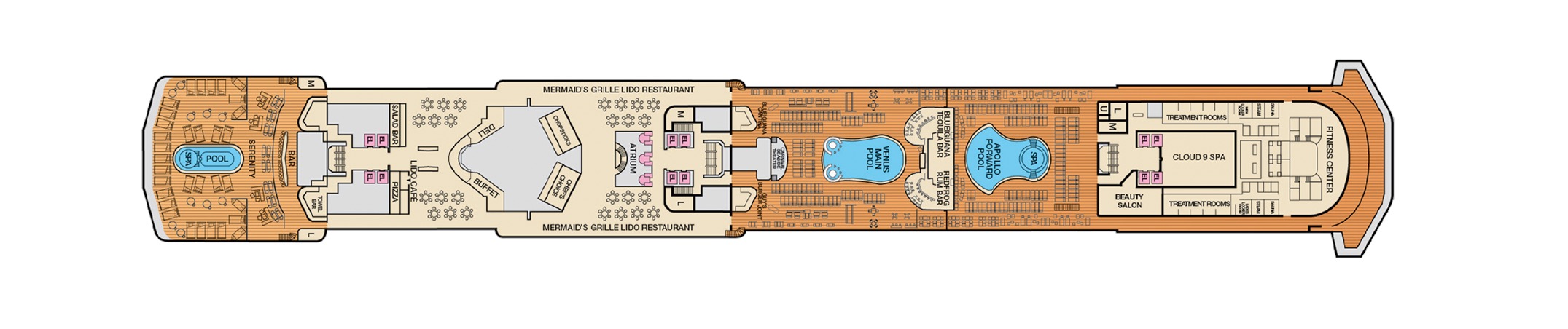 Deck 9 plan on Carnival Pride