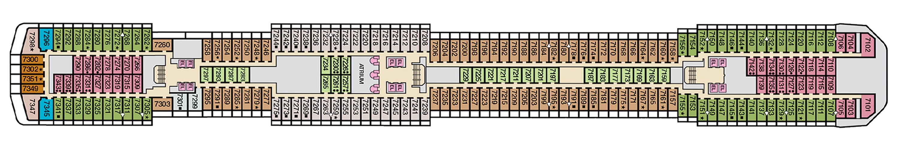Deck 7 plan on Carnival Legend