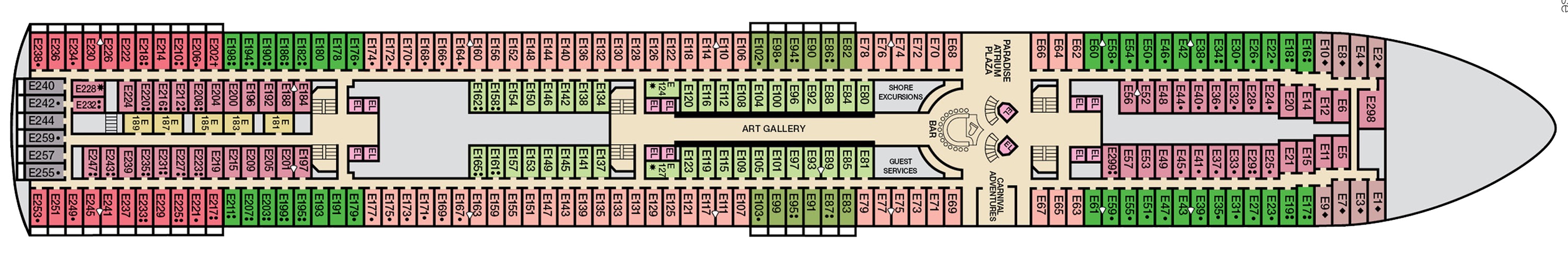 Deck 7 plan on Carnival Paradise