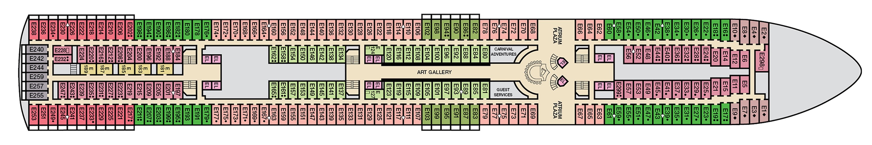 Deck 7 plan on Carnival Elation