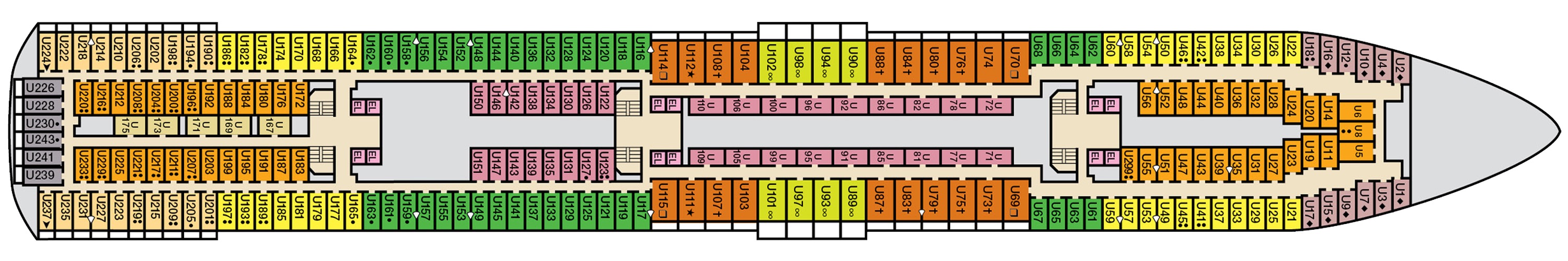Deck 6 plan on Carnival Paradise