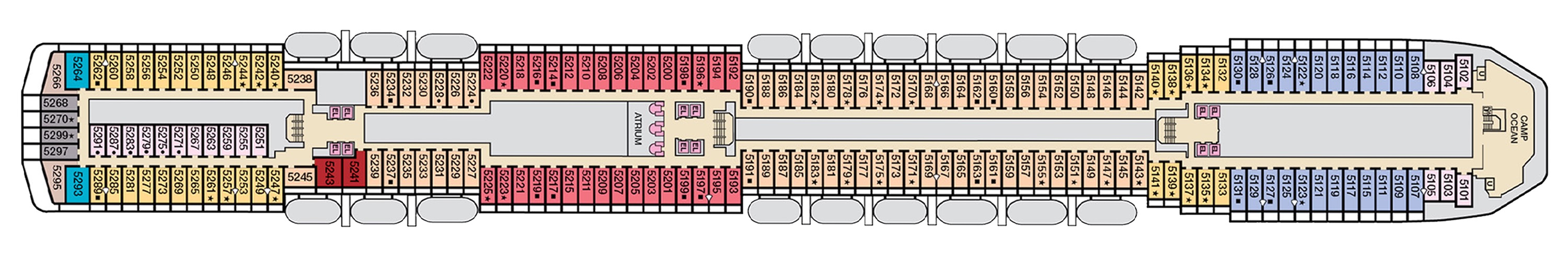 Deck 5 plan on Carnival Legend