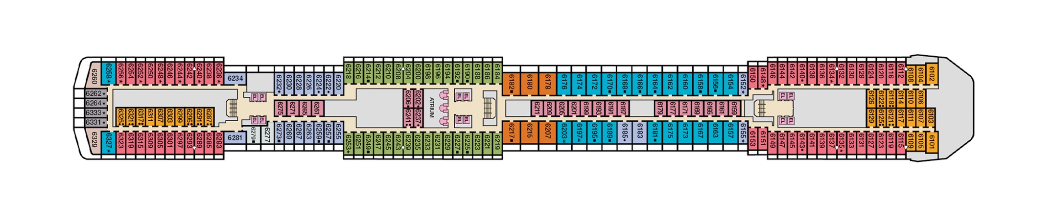 Deck 6 plan on Carnival Pride