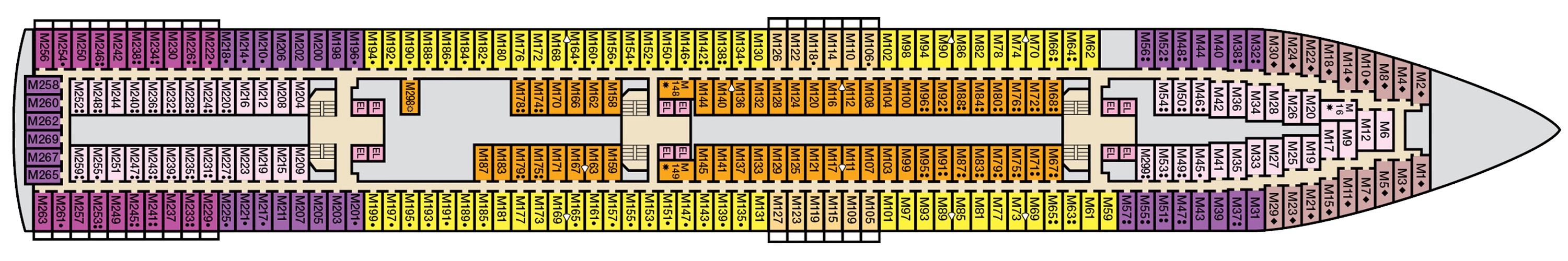Deck 5 plan on Carnival Paradise
