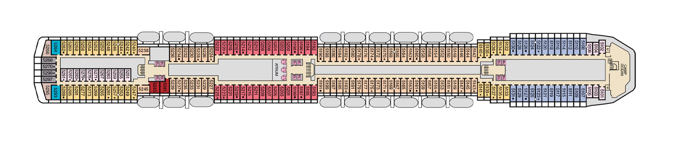 Deck 5 plan on Carnival Pride