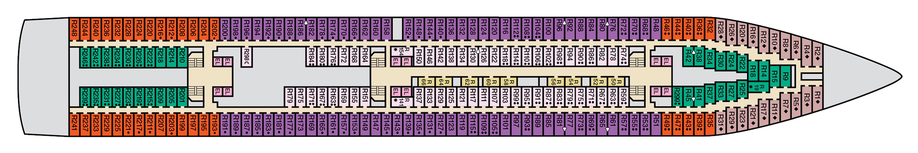 Deck 4 plan on Carnival Elation