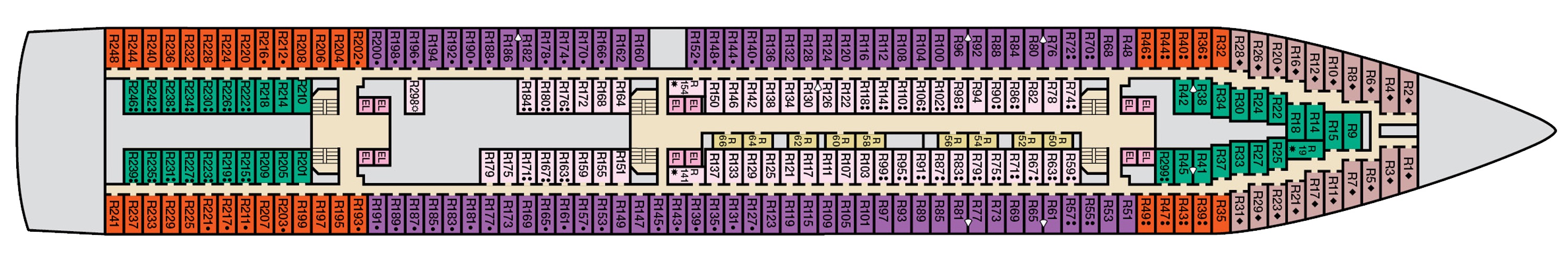 Deck 4 plan on Carnival Paradise