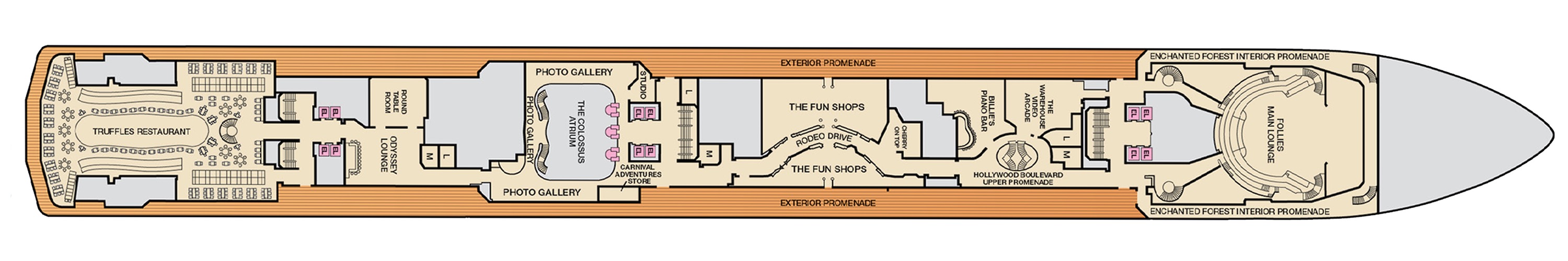 Deck 3 plan on Carnival Legend